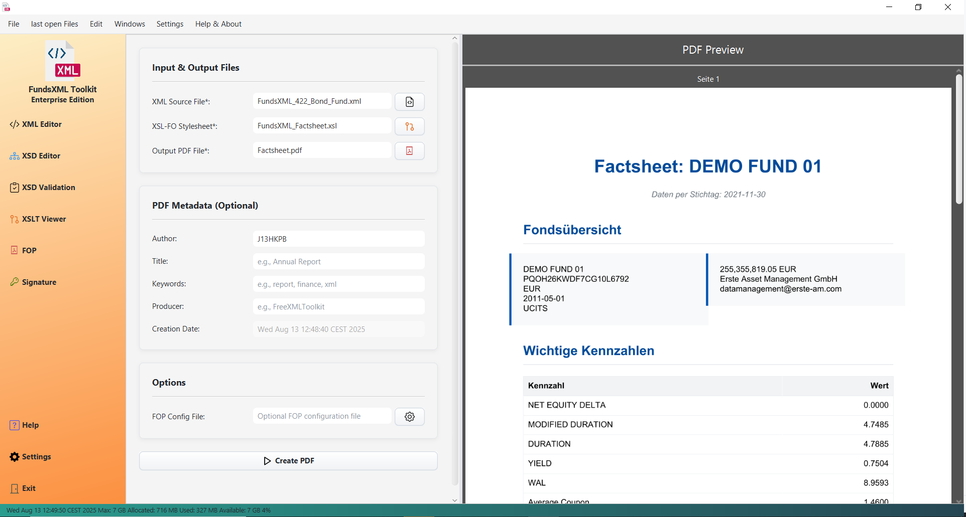 Screenshot of FOP Controller
