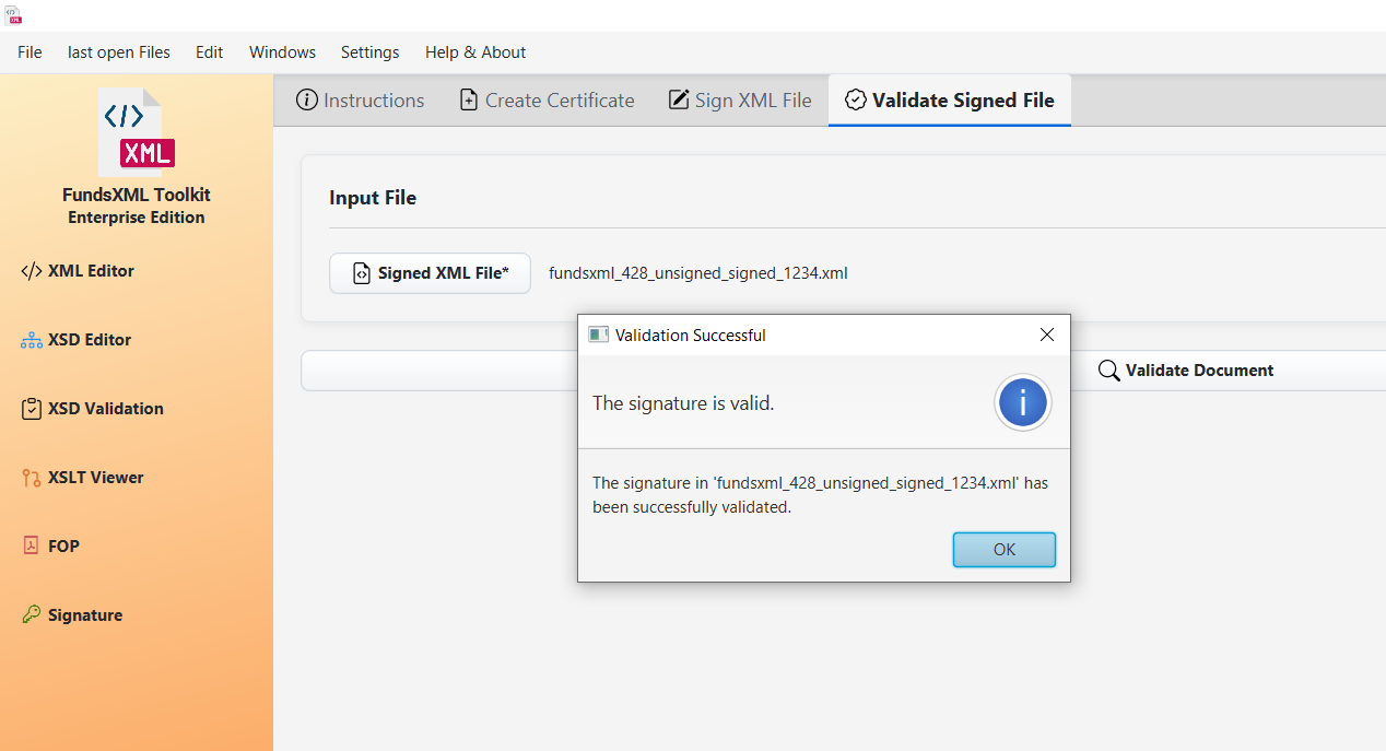 Screenshot of Signature Controller