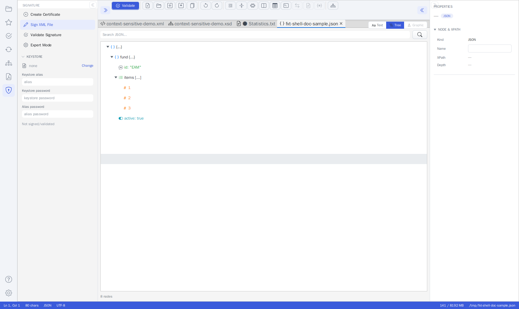 JSON in the Unified Shell