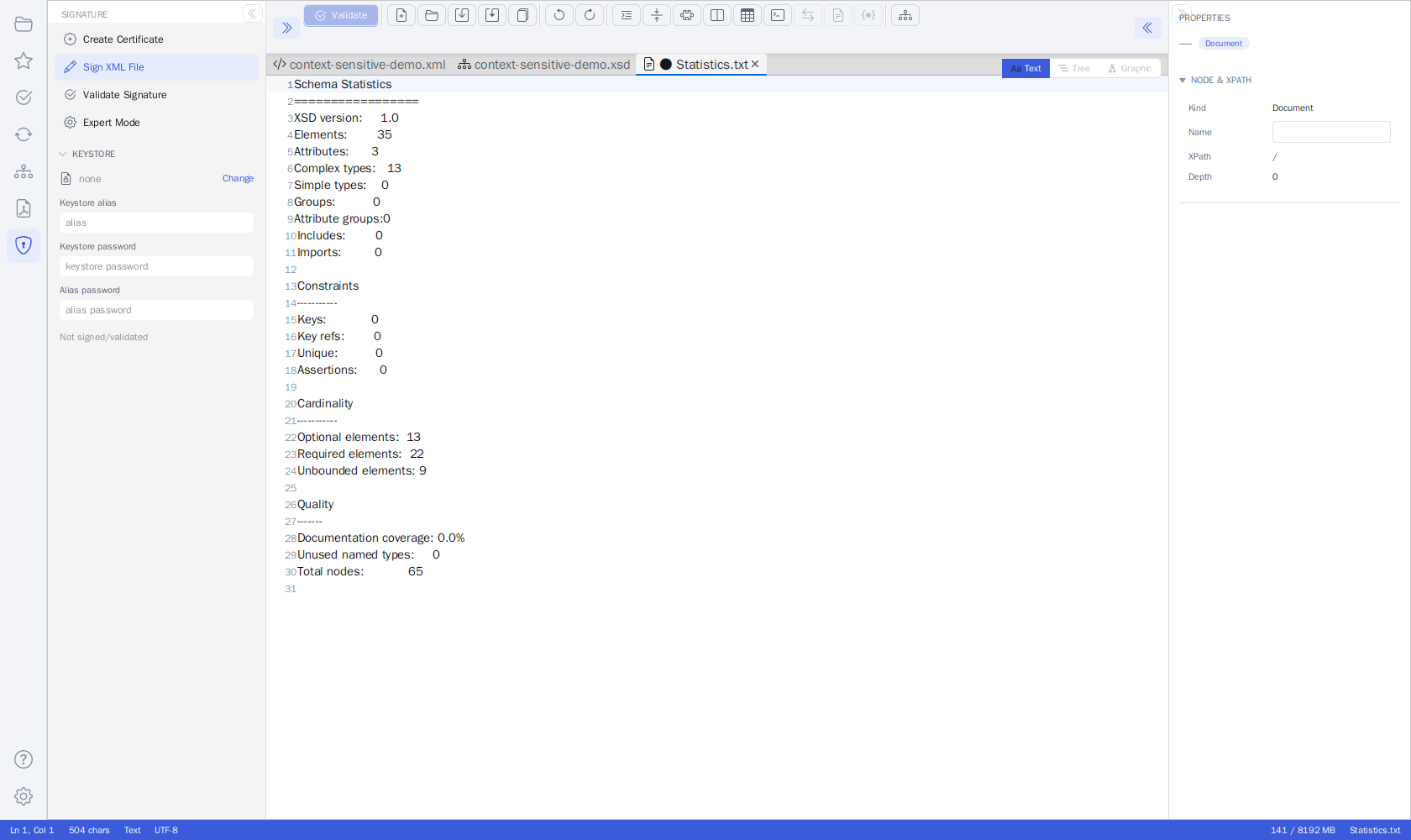 Signature activity in the Unified Shell