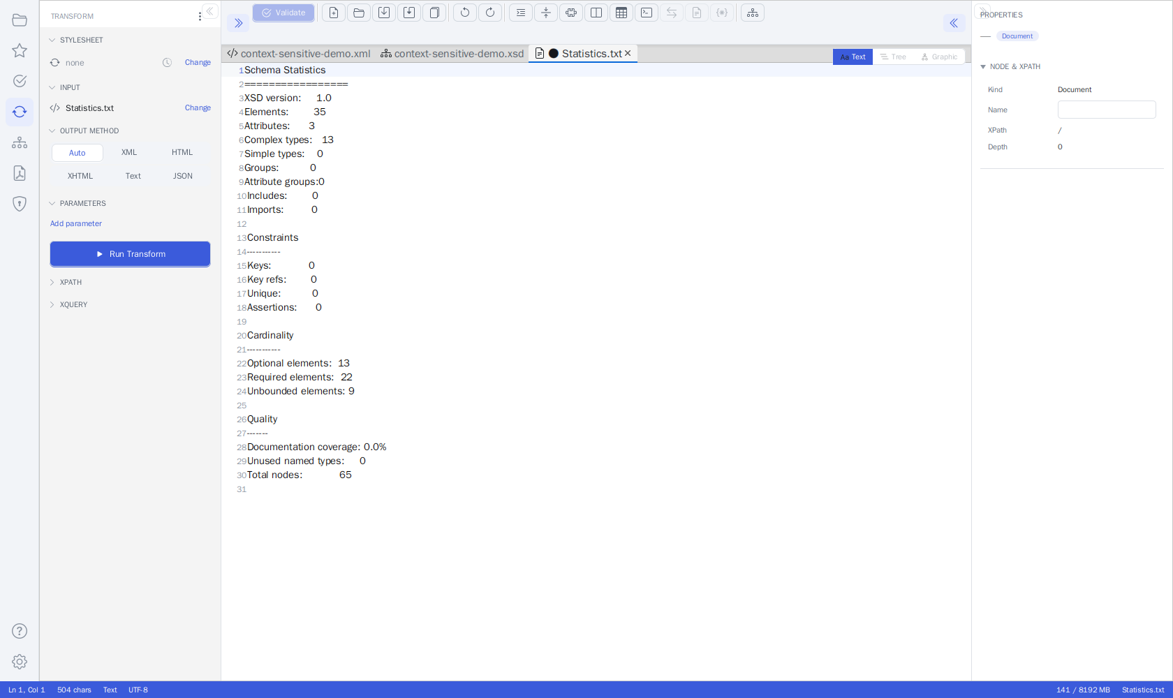 Transform panel in the Unified Shell
