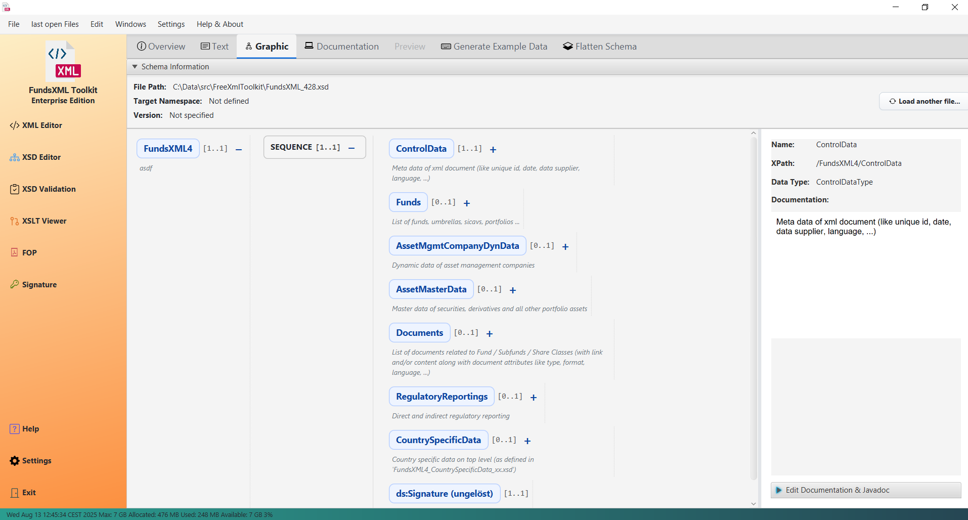 Screenshot of XSD Controller