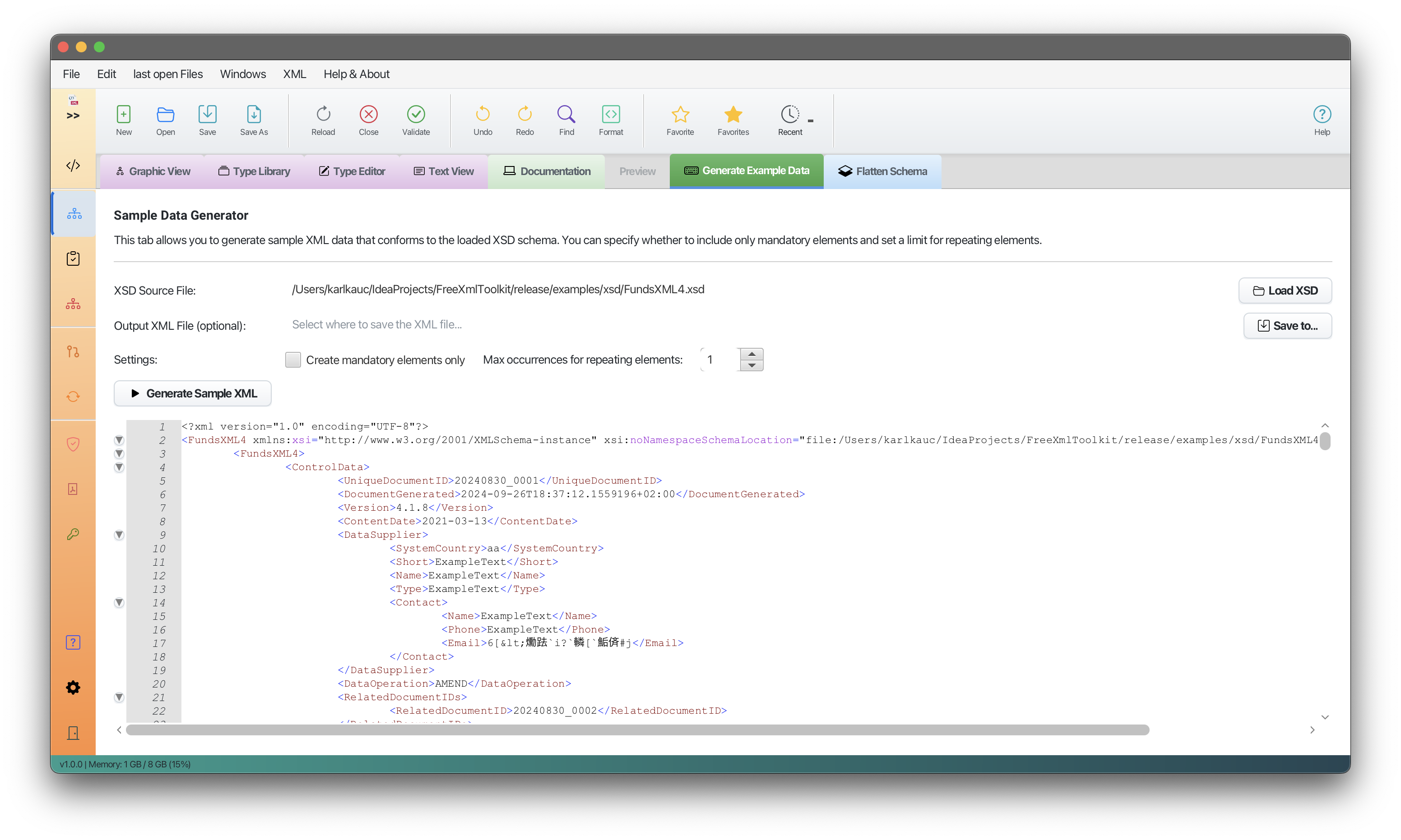 Sample XML Generator