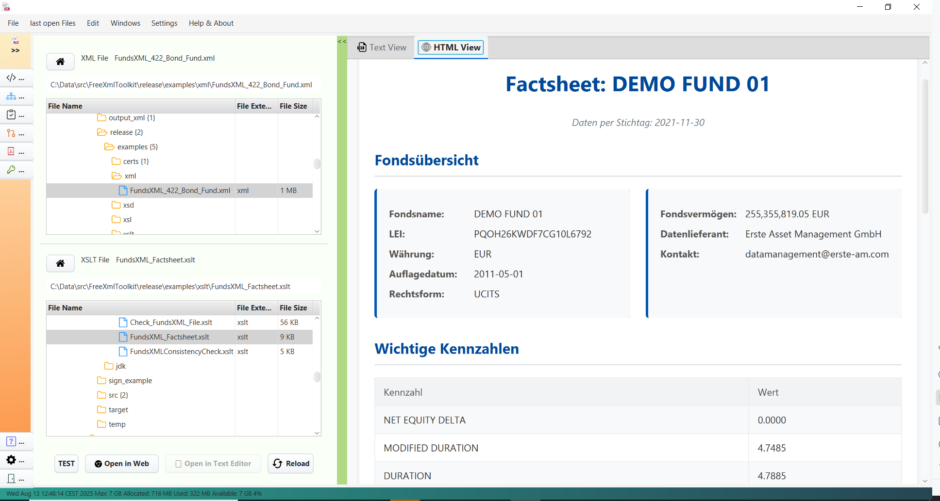Screenshot of XSLT Controller